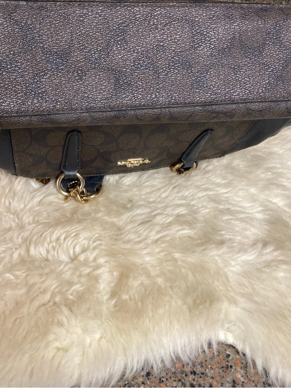 Coach Signature Mini Bennett Satchel Brown Black Gold Hardware Crossbody - Picture 6 of 16